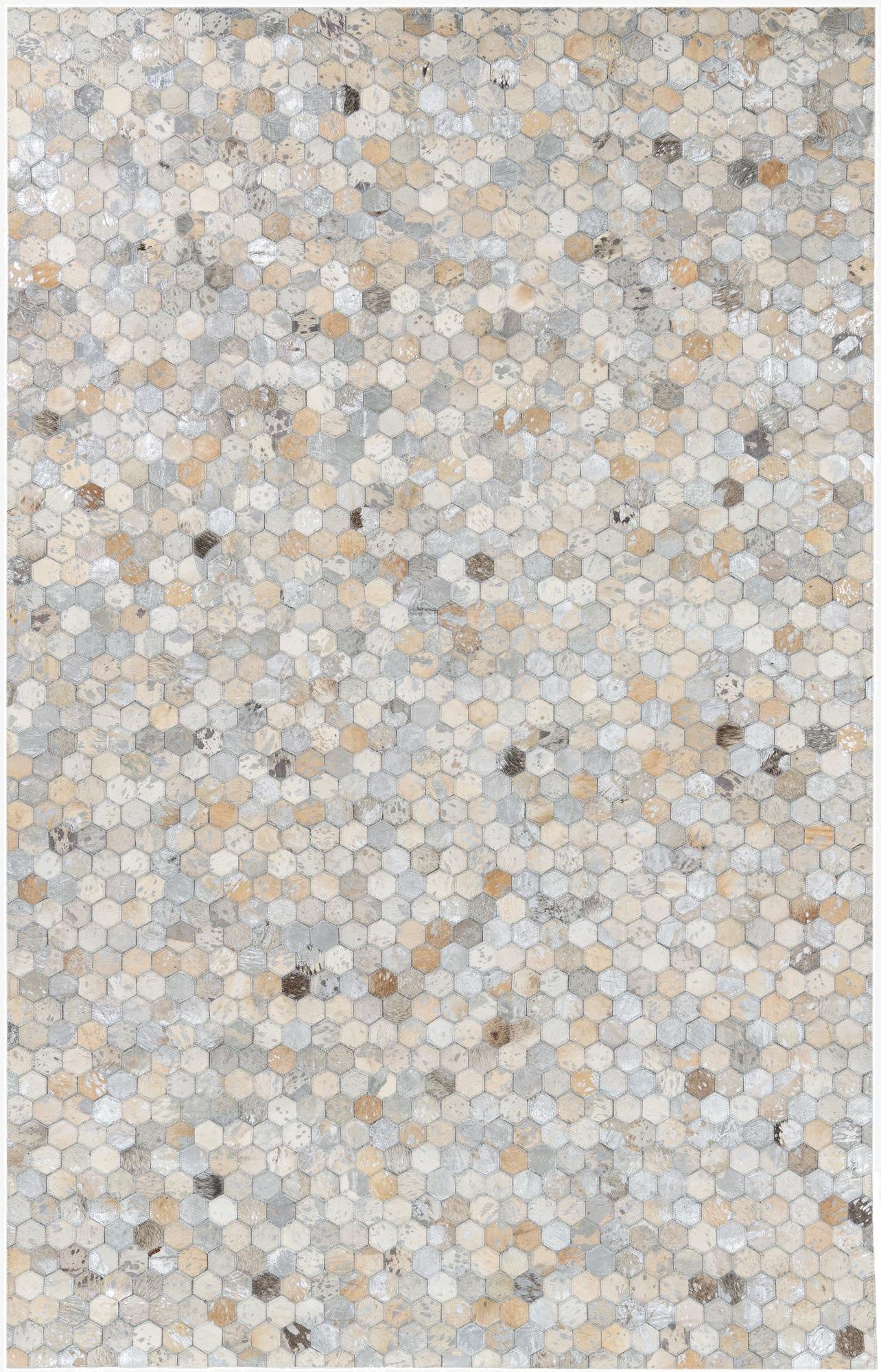  5' x 7' 10 Cowhide Leather Rug