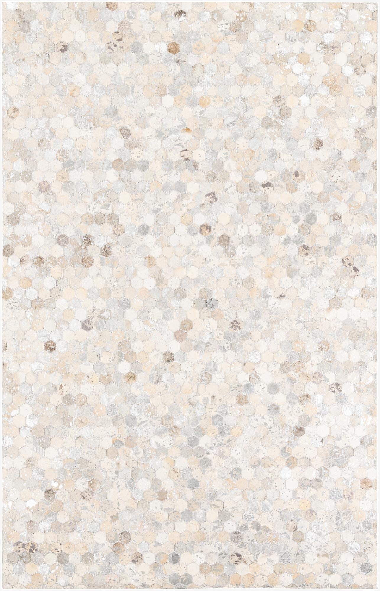  5' 2 x 8' Cowhide Leather Rug