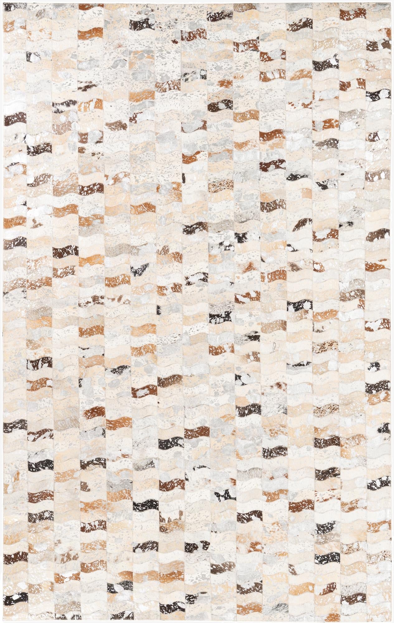  5' x 7' 10 Cowhide Leather Rug