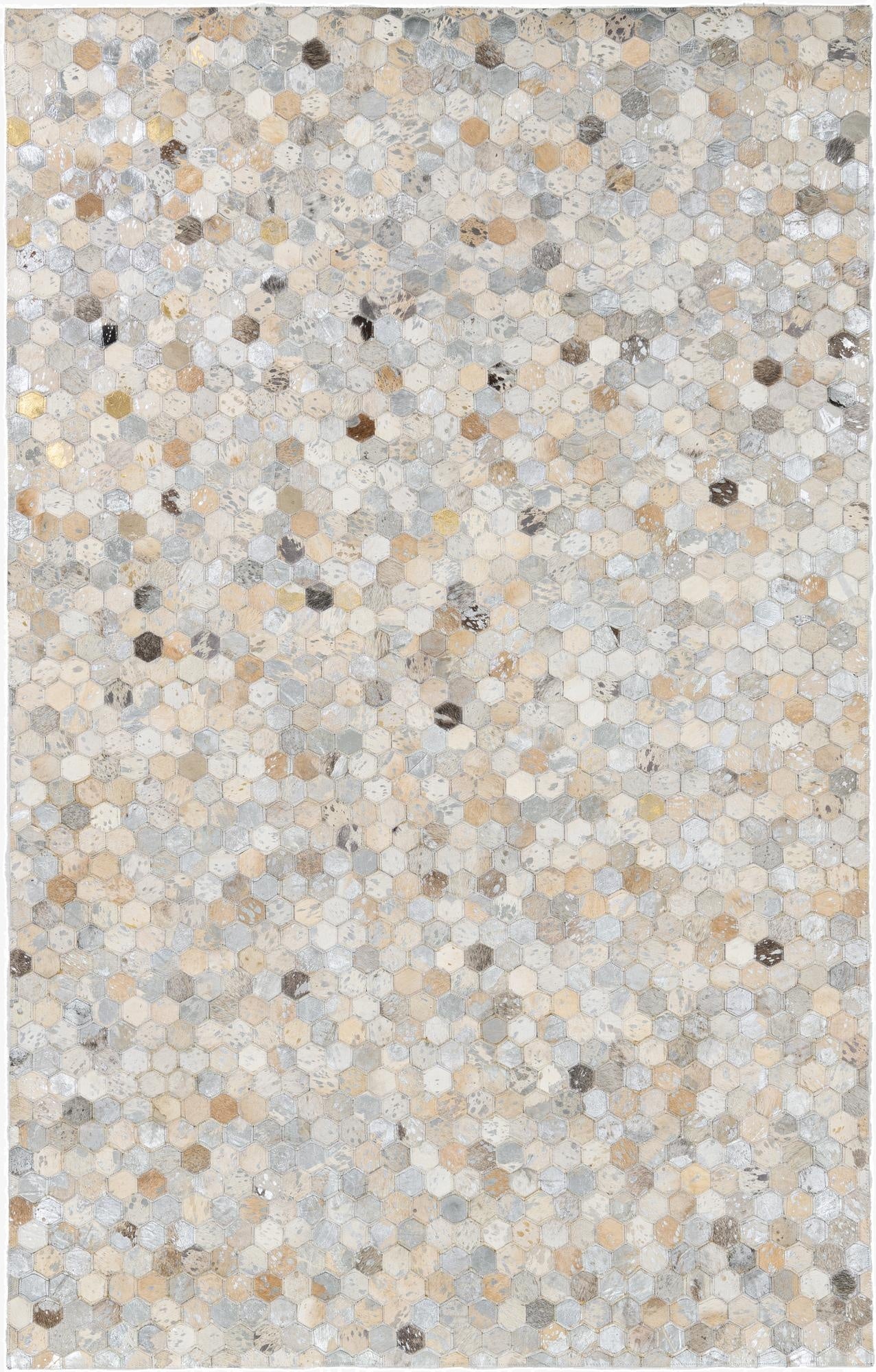  5' x 7' 10 Cowhide Leather Rug