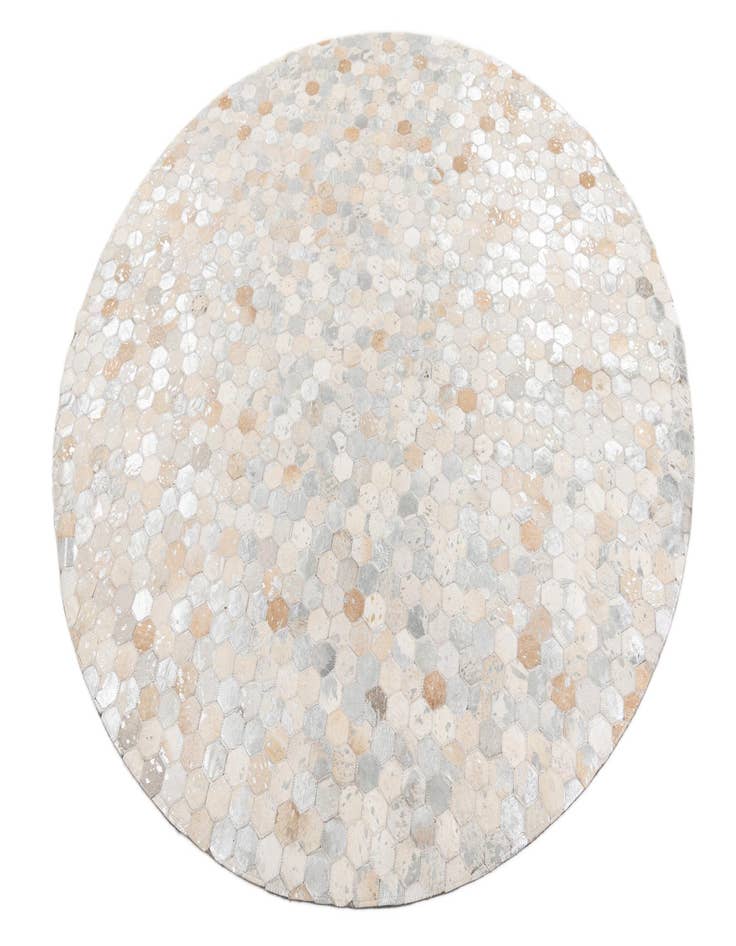 Detail image of  6' x 6' Cowhide Leather Round Rug