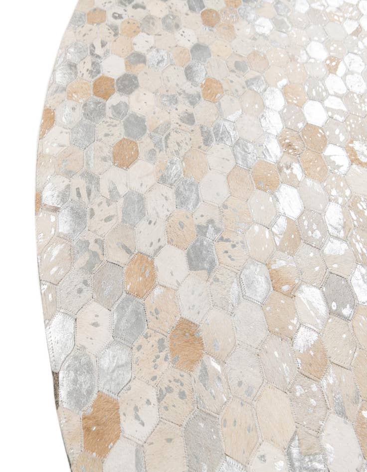 Detail image of  6' x 6' Cowhide Leather Round Rug