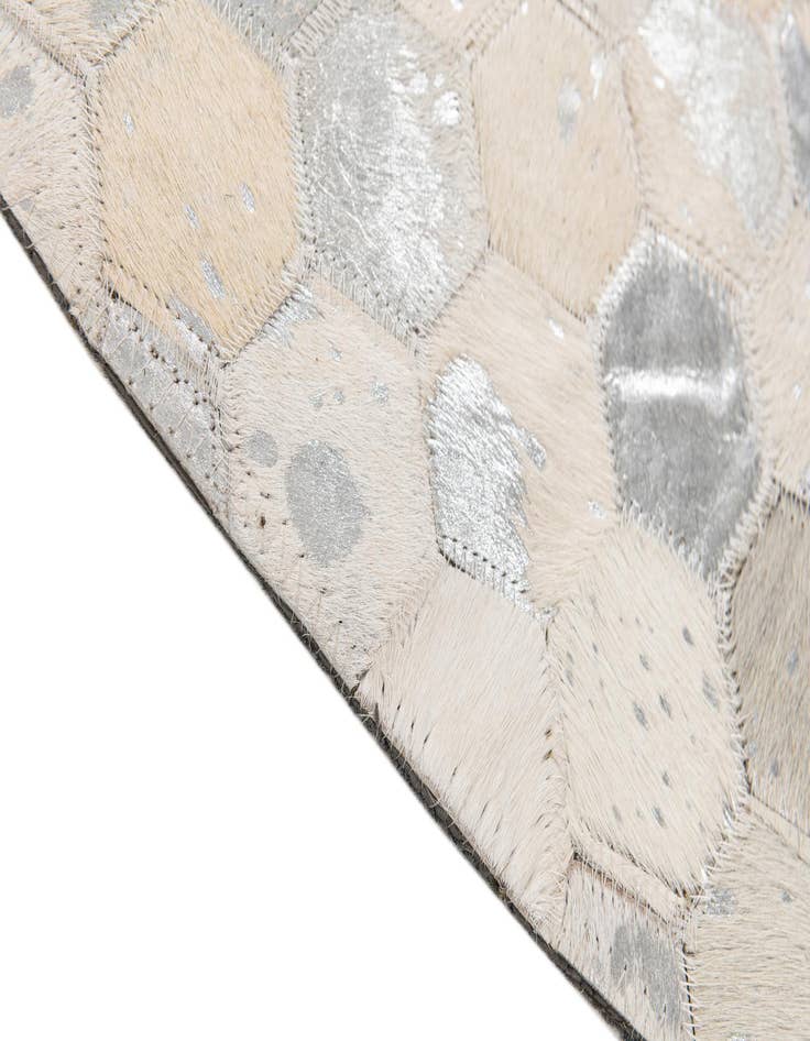 Detail image of  6' x 6' Cowhide Leather Round Rug