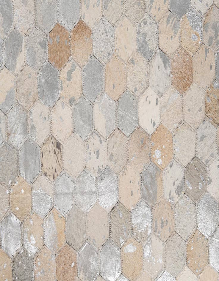 Detail image of  6' x 6' Cowhide Leather Round Rug