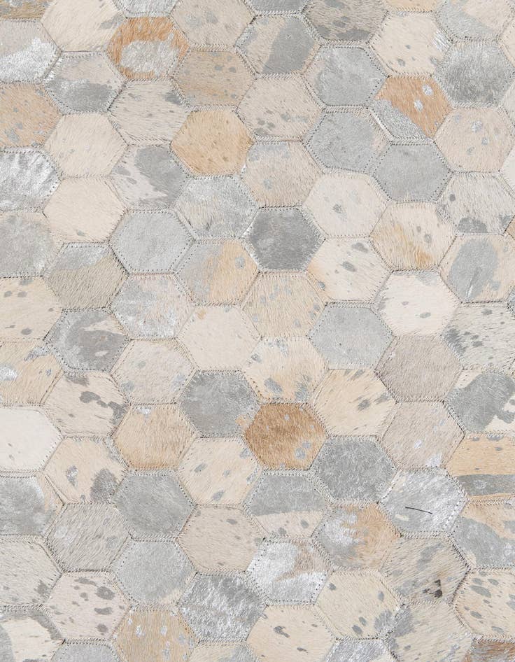 Detail image of  6' x 6' Cowhide Leather Round Rug