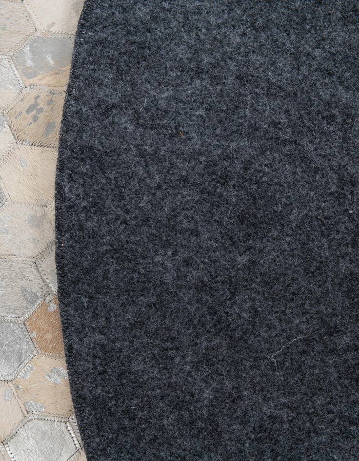 Detail image of  6' x 6' Cowhide Leather Round Rug
