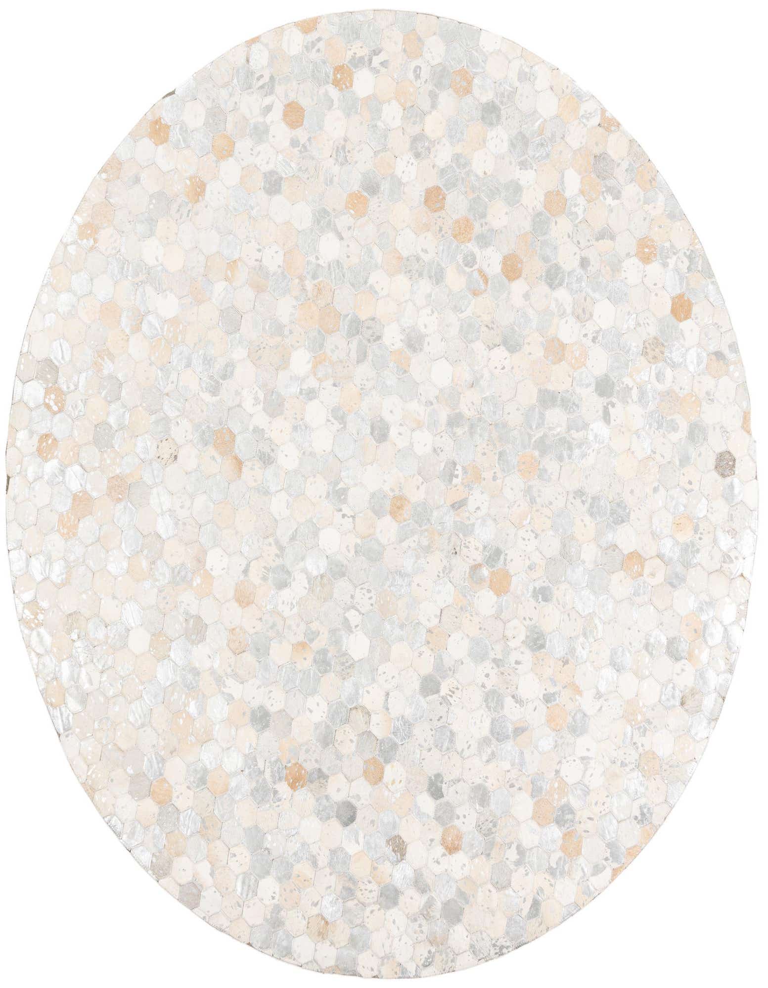 Primary image  6' x 6' Cowhide Leather Round Rug