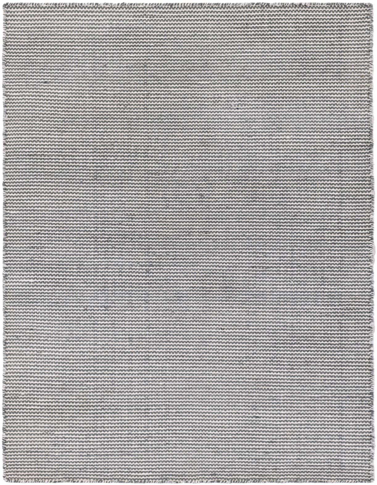 A 3x5 rectangular Jill Zarin Palm Springs Outdoor rug in Silver Stars, featuring a modern textured pattern of alternating light and dark grey horizontal stripes.