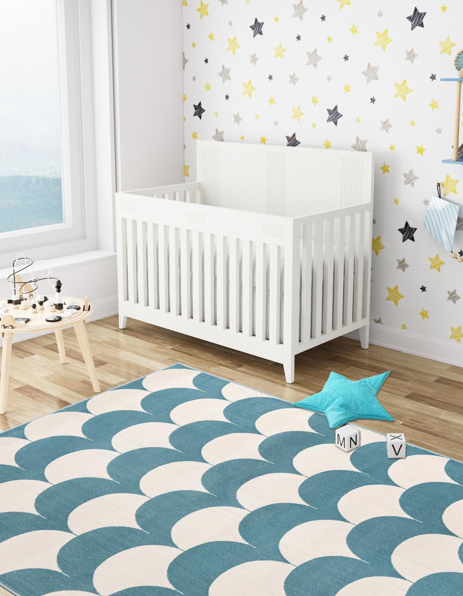 Sky blue 2' x 3' Whimsy Kids Rug | Rugs.com