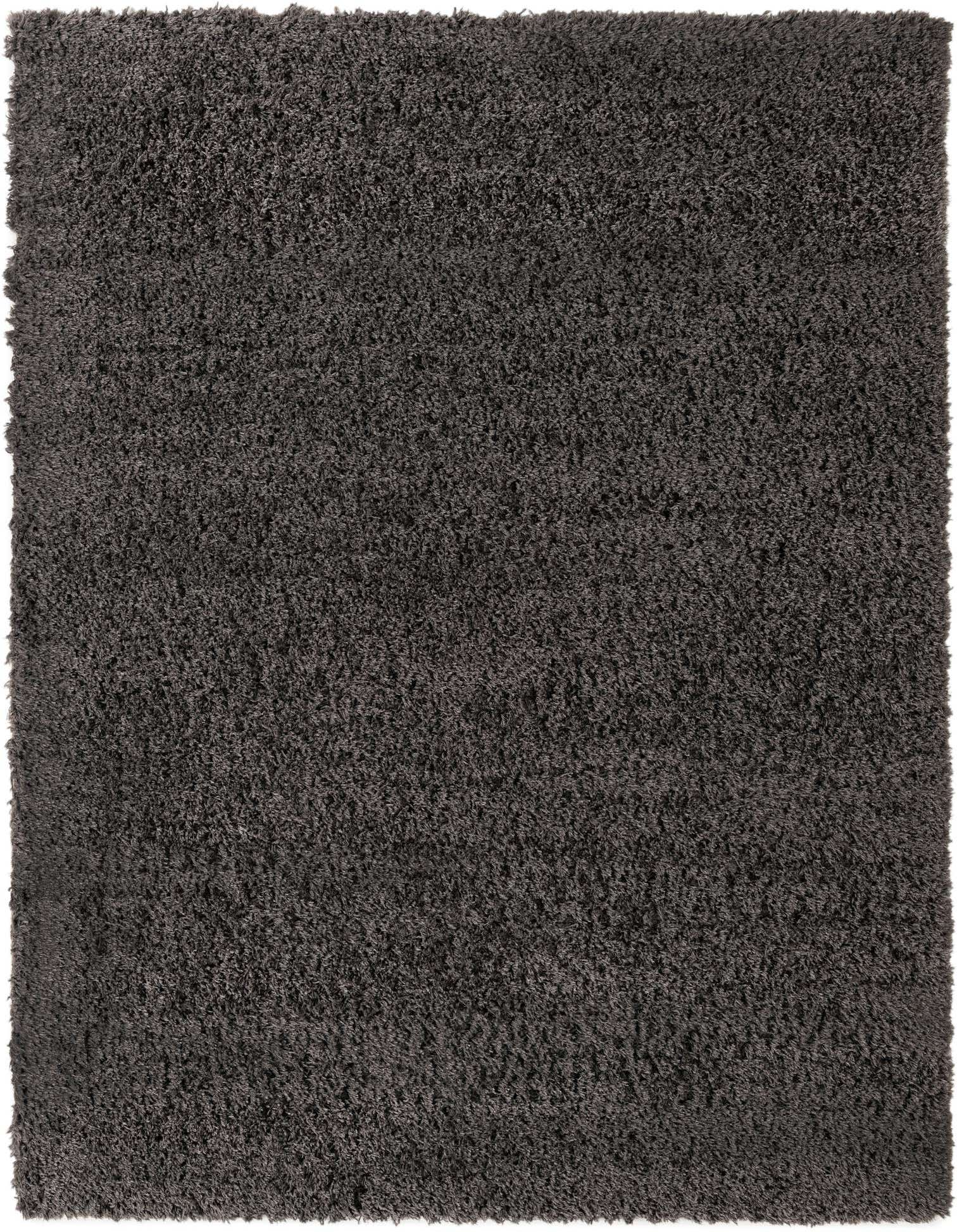 A rectangular 9x12 gray shag area rug with a plush, textured pile, perfect for a modern living room.