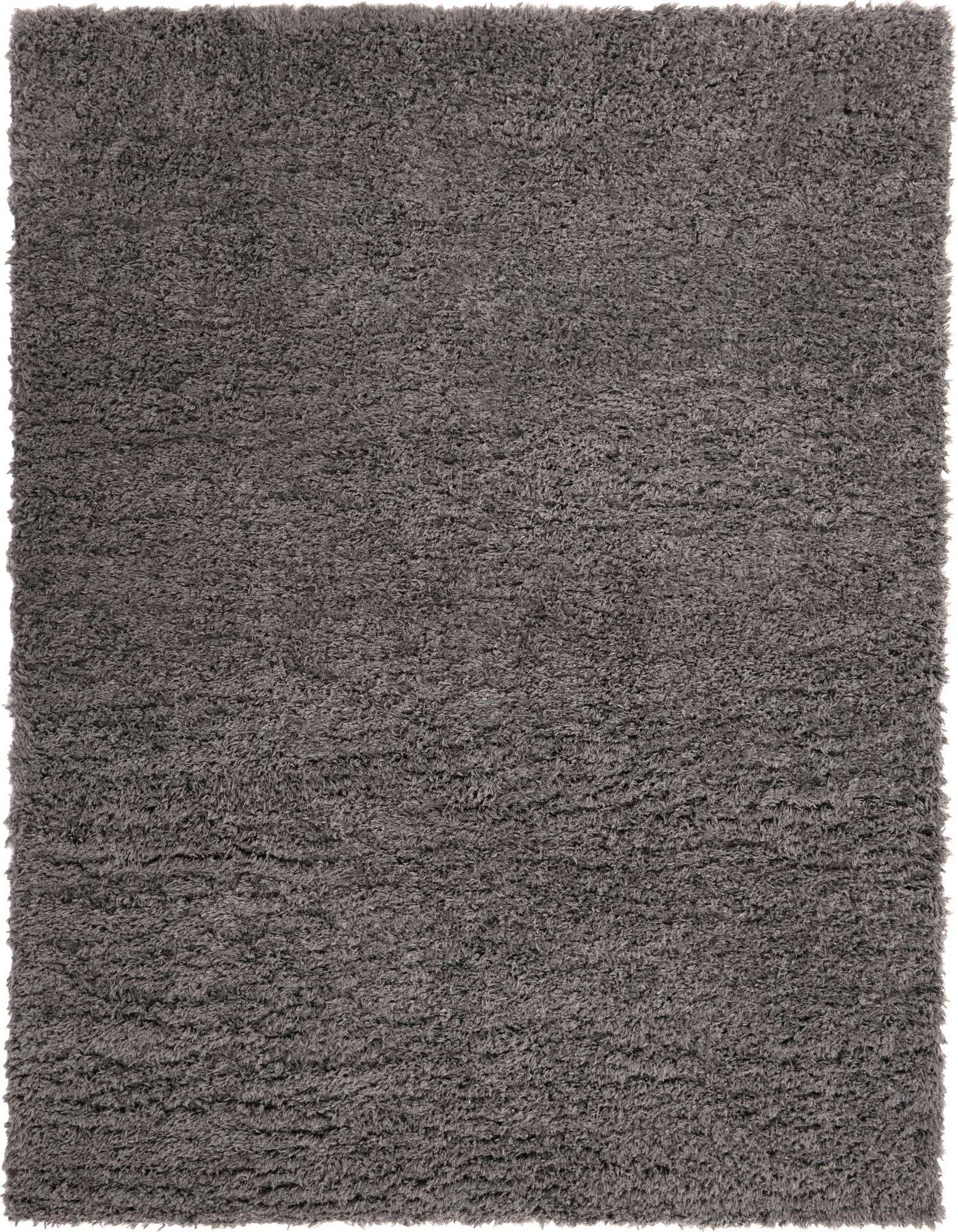 A rectangular 8x10 gray shag rug with a textured, plush pile, ideal for a modern living room or bedroom.