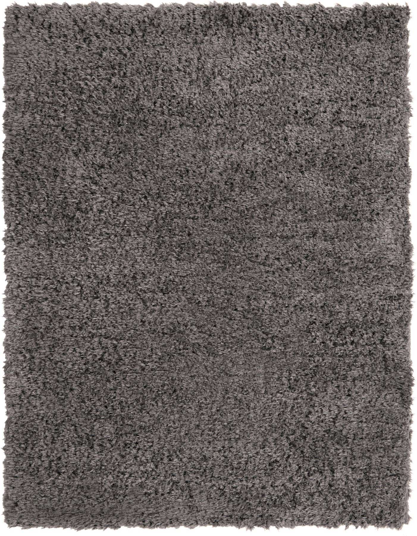 A 6x9 rectangular gray shag rug with a textured pile, perfect for a modern living room or bedroom.
