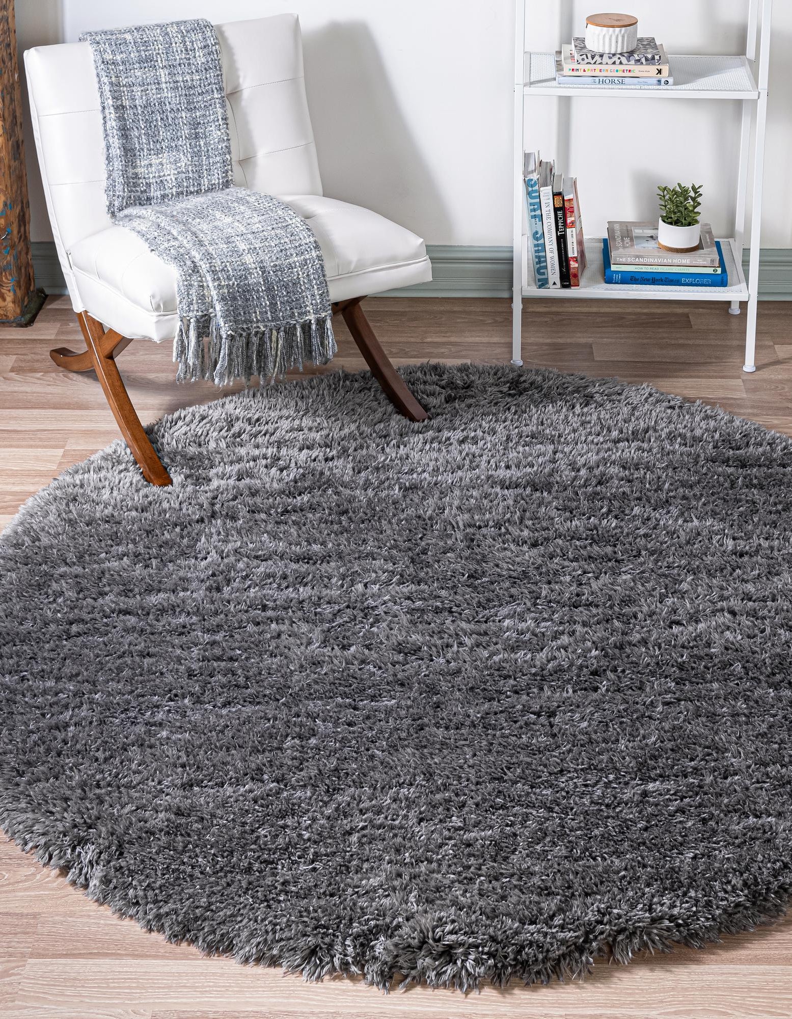 Smoke 6' x 6' Infinity Shag Round Rug | Rugs.com