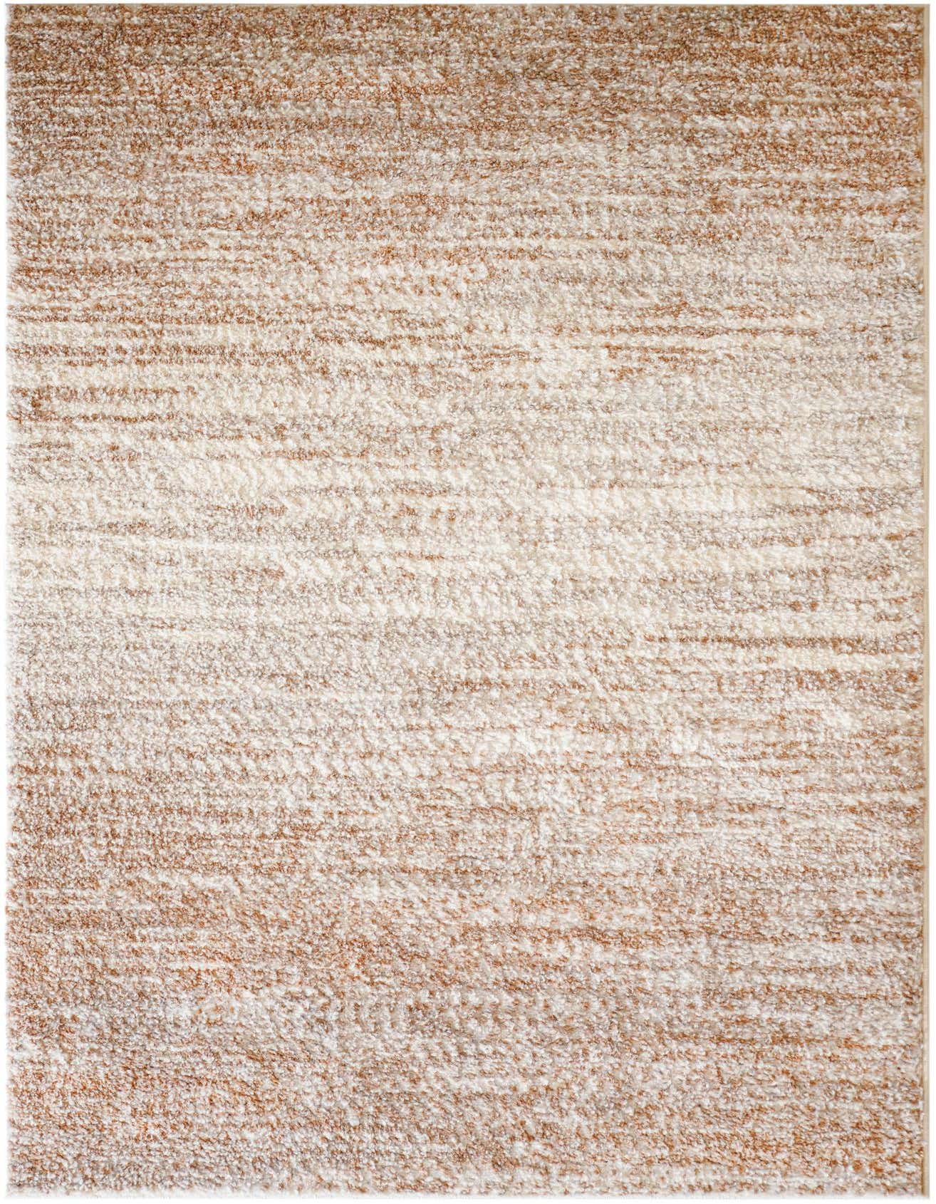 A 4x6 rectangular ivory and cream modern abstract rug with subtle gray accents and a textured pile.