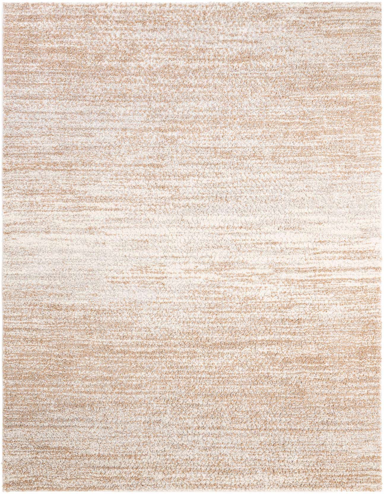 A 6x9 rectangular area rug featuring a textured, abstract pattern in varied shades of ivory, cream, and gray.