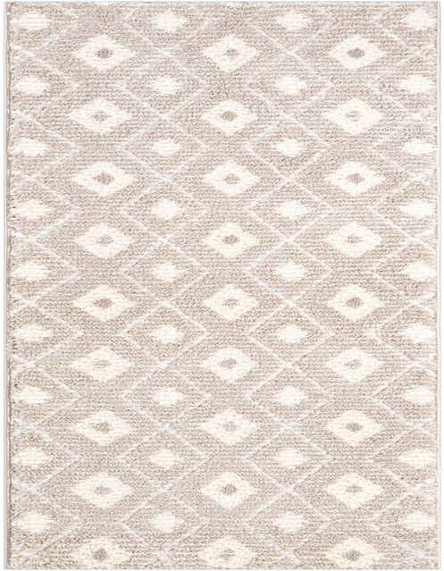 An 8 Ft Runner rug from the Sepia collection, featuring a modern abstract pattern in ivory and gray, with a textured medium pile.
