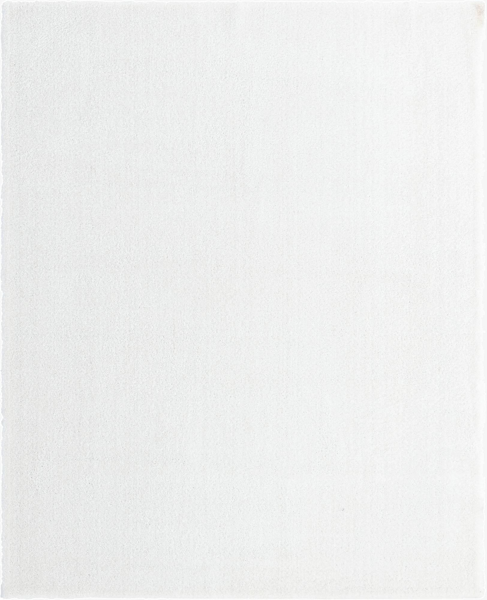 A large 10x13 rectangular white area rug with a textured, solid frieze pile, perfect for a modern living room.