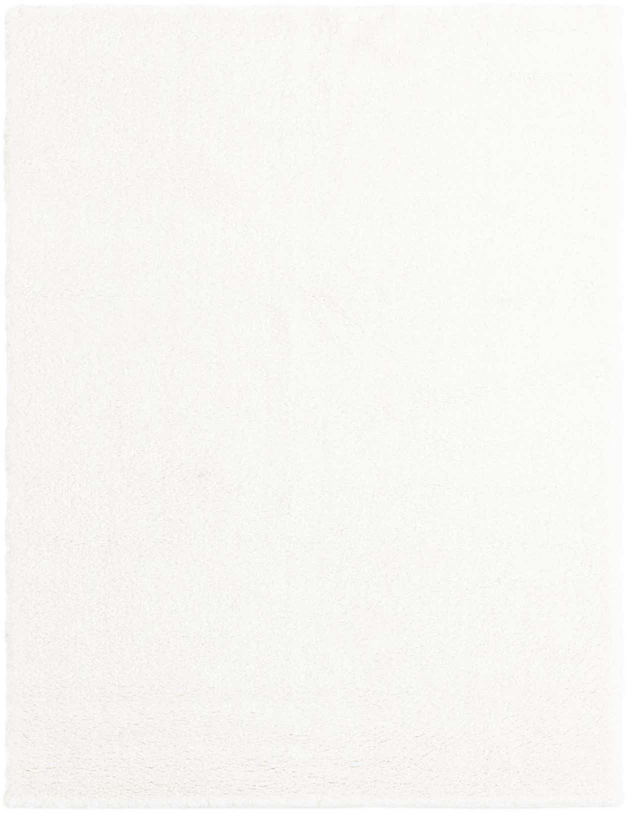 A soft, plush white square area rug, 5' 5 x 5' 10, with a high pile, perfect for a modern indoor space.