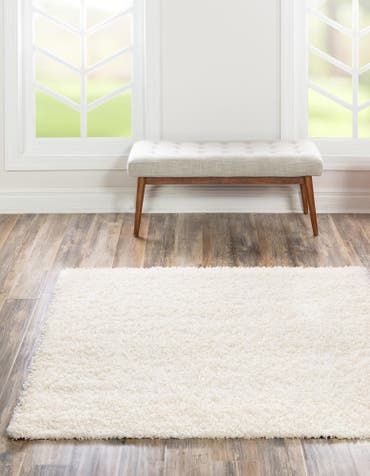  3' x 3' Solid Shag Square Rug