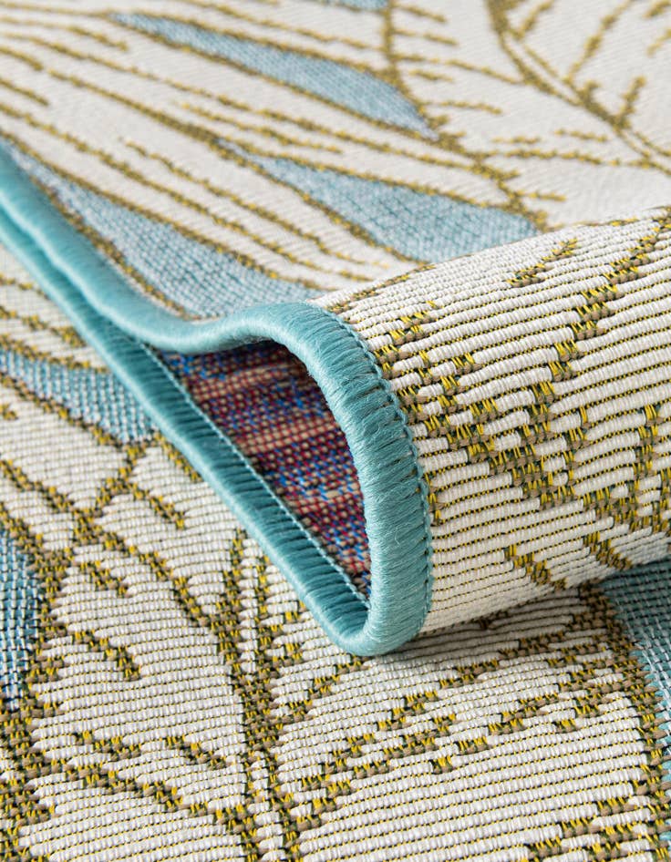 Detail image of  7' 10 x 10'  Washable Botanical Indoor / Outdoor Rug