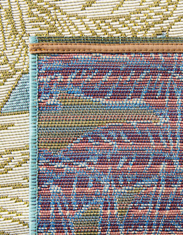 Detail image of  7' 10 x 10'  Washable Botanical Indoor / Outdoor Rug