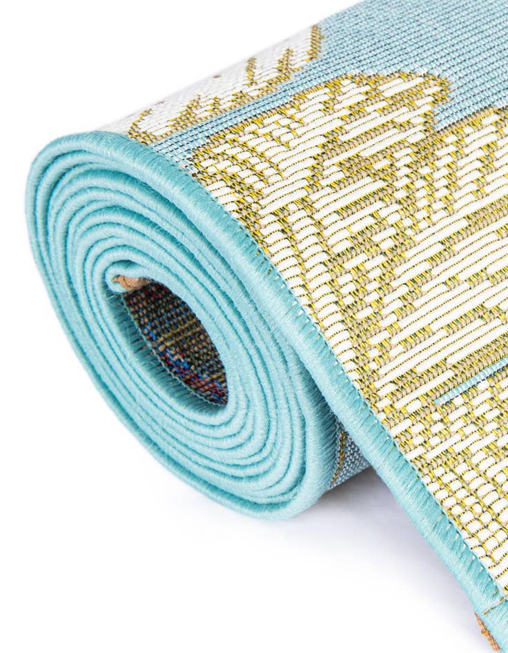 Detail image of  7' 10 x 10'  Washable Botanical Indoor / Outdoor Rug