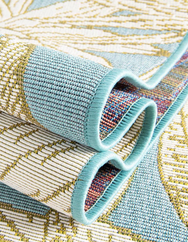 Detail image of  7' 10 x 10'  Washable Botanical Indoor / Outdoor Rug