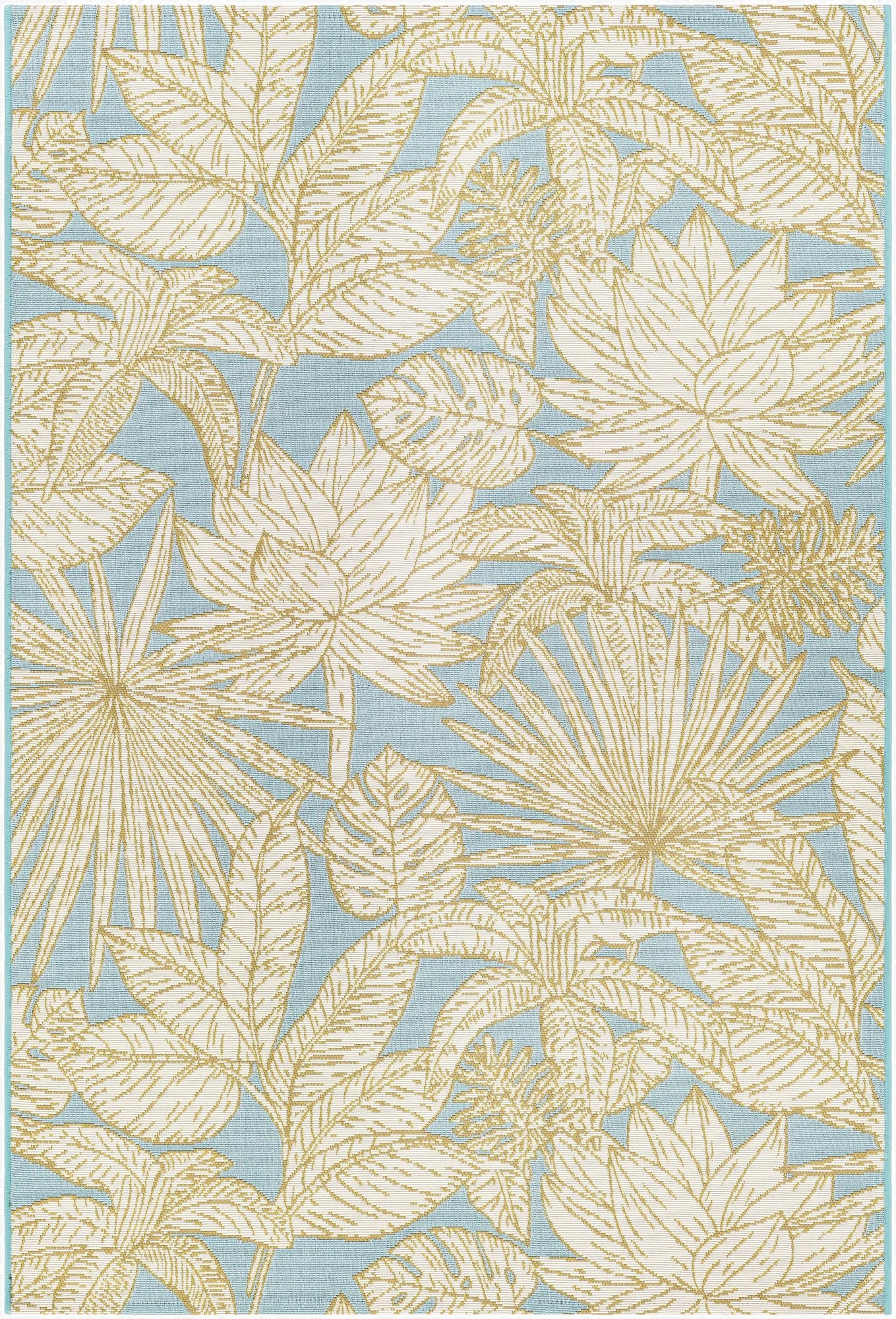  4' x 6'  Washable Botanical Indoor / Outdoor Rug