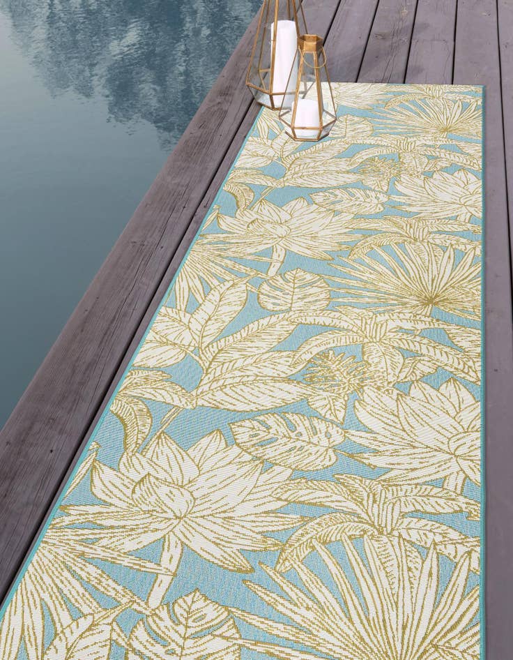 Detail image of  2' x 5'  Washable Botanical Indoor / Outdoor Runner Rug