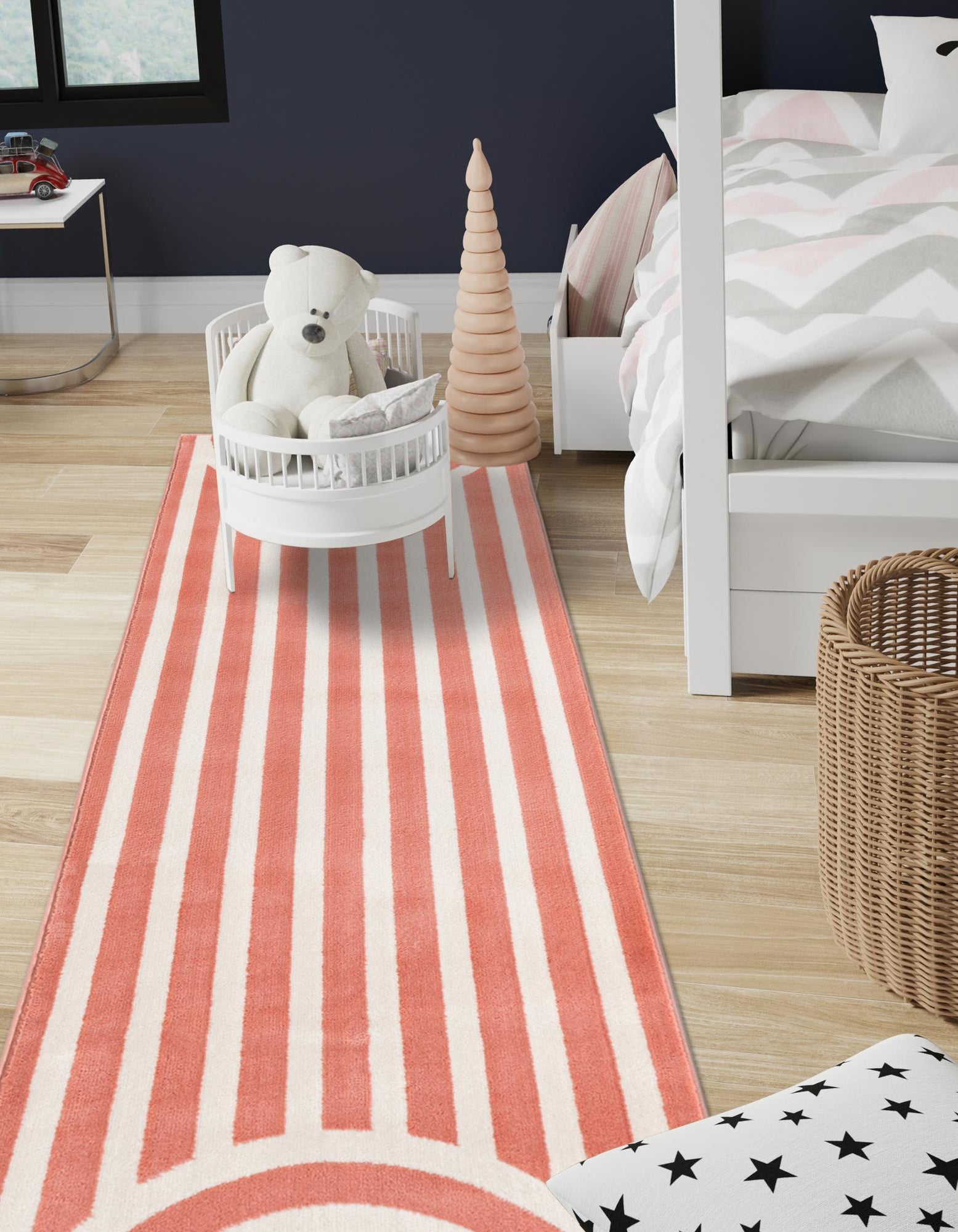 Soft Coral Pink 2' x 6' Whimsy Kids Runner Rug | Rugs.com