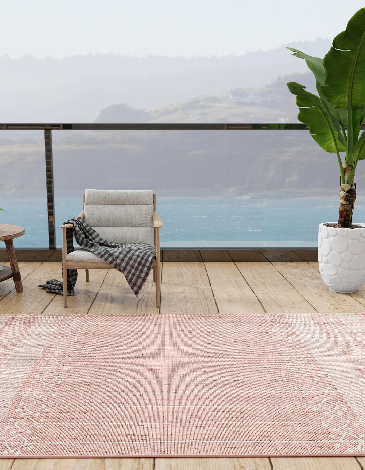 SOFT PINK 7' 10 x 10' Hand Woven Eco Bohemian Indoor Indoor / Outdoor ...