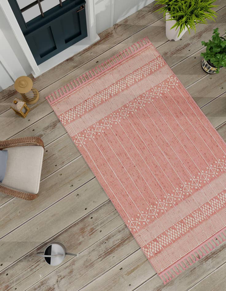 Detail image of  4' 1 x 6' 1  Washable Eco Bohemian Indoor / Outdoor Rug