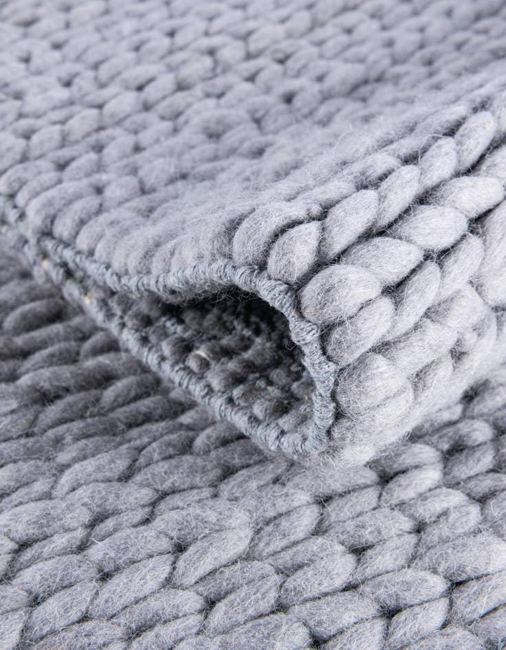 Detail image of  Custom Space Gray  Hand Woven Lana New Zealand Wool Rug