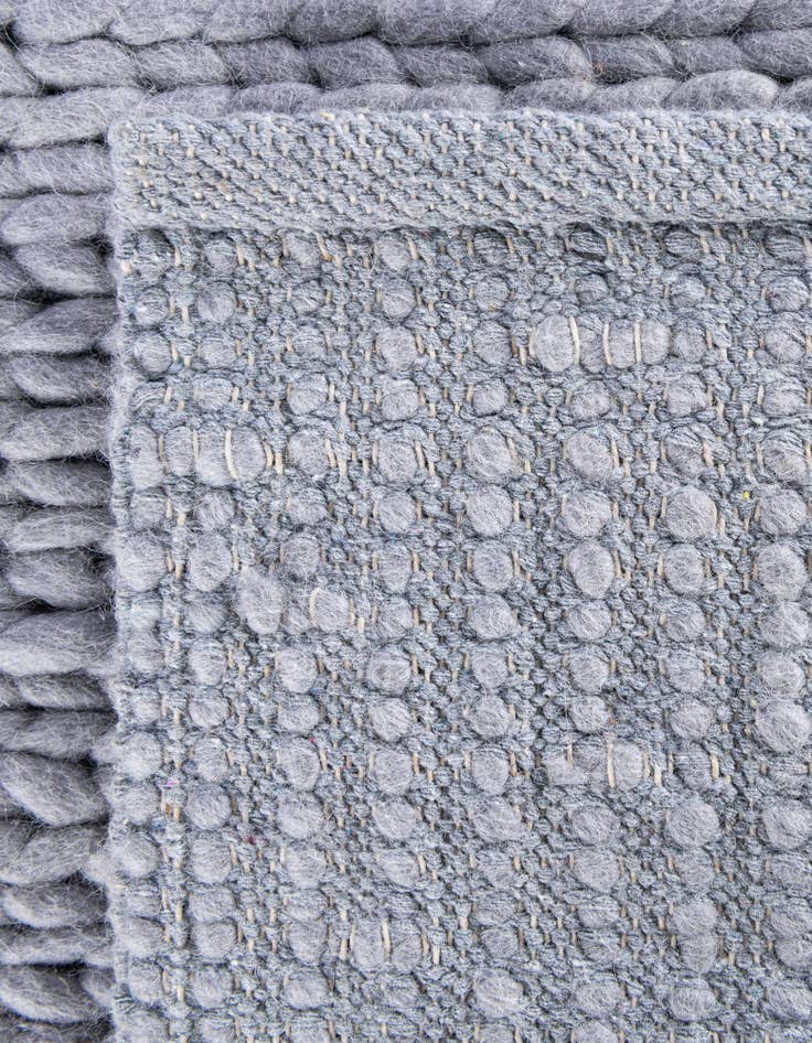 Detail image of  Custom Space Gray  Hand Woven Lana New Zealand Wool Rug