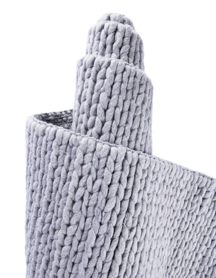 Detail image of  Custom Space Gray  Hand Woven Lana New Zealand Wool Rug