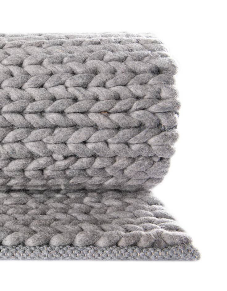 Detail image of  Custom Space Gray  Hand Woven Lana New Zealand Wool Rug