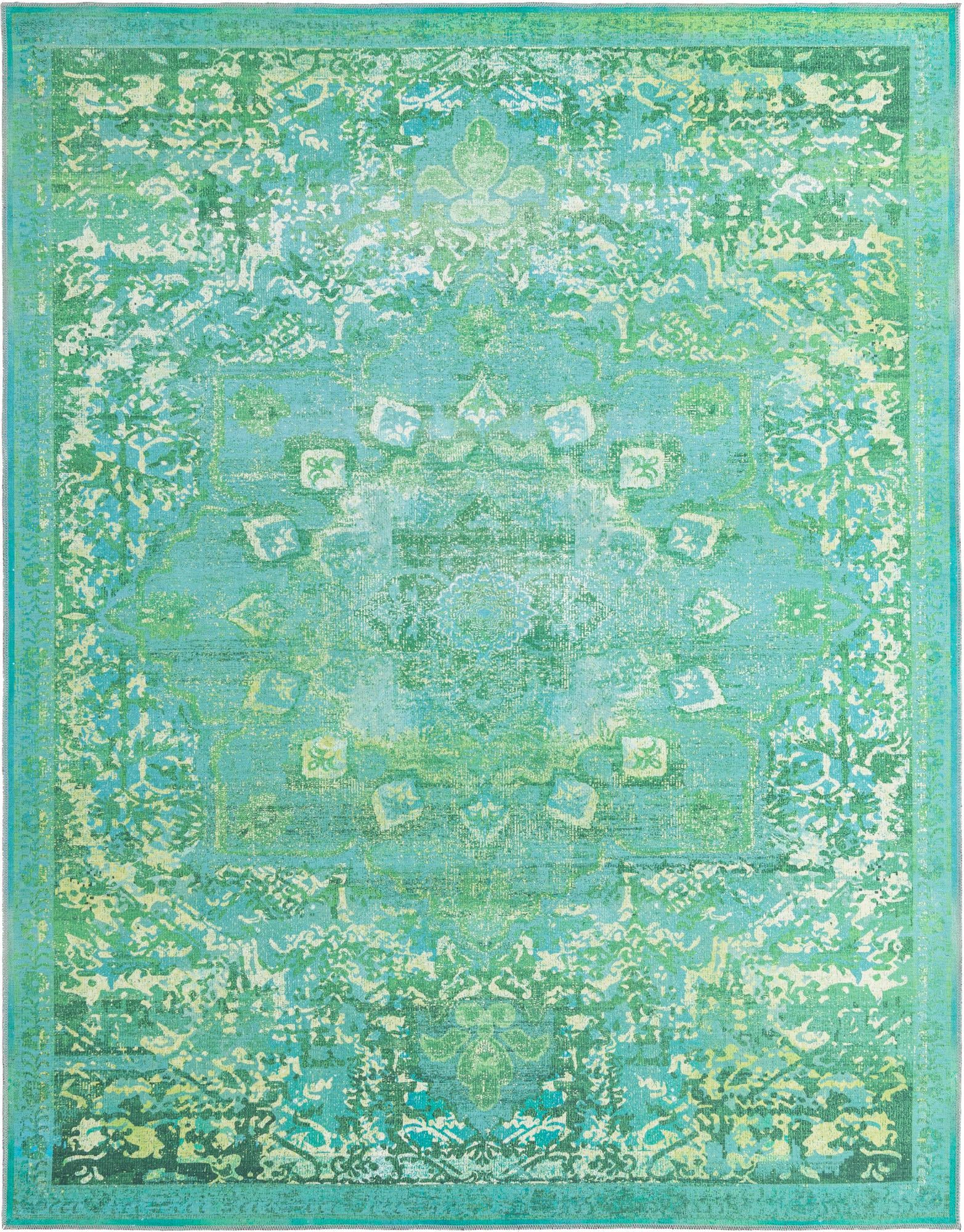 Spring Green 7' 10 x 10' Washable Francesca Rug | Rugs.com