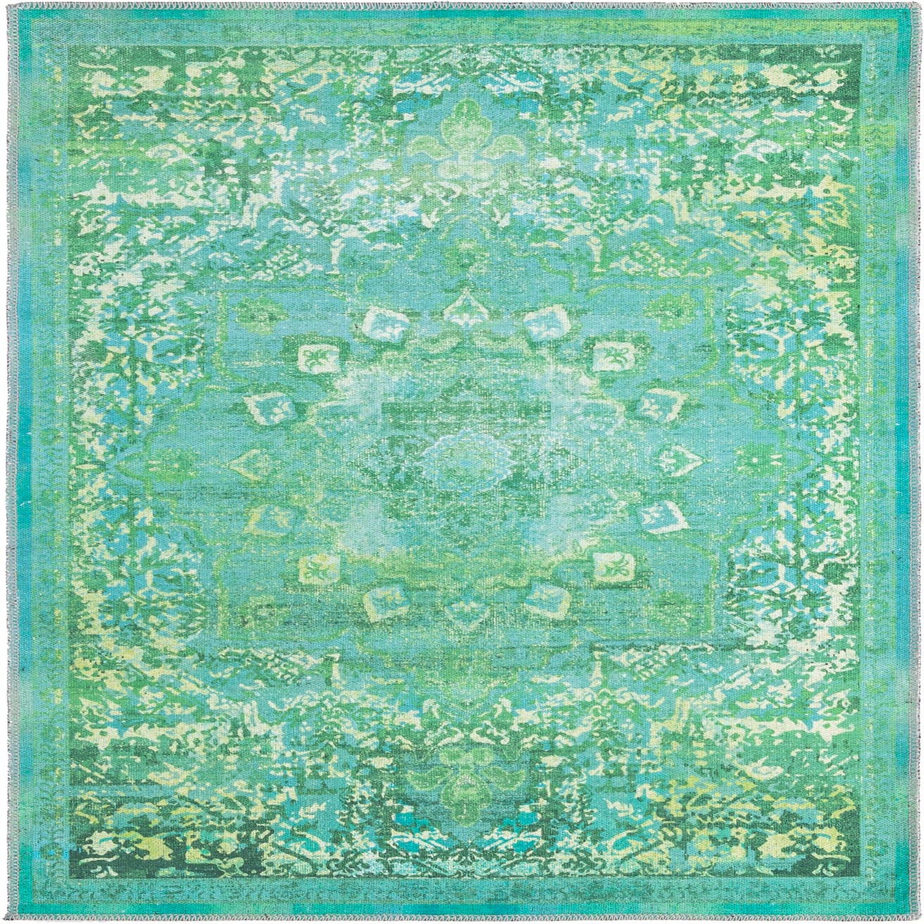 Spring Green 5' 3 x 8' Washable Francesca Rug | Rugs.com