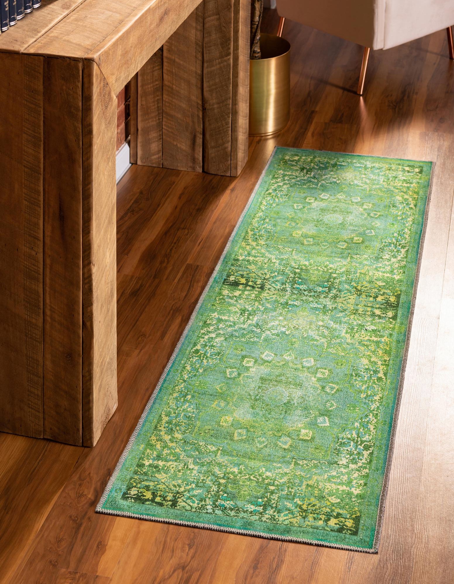 Spring Green 2' x 8' Washable Francesca Runner Rug | Rugs.com