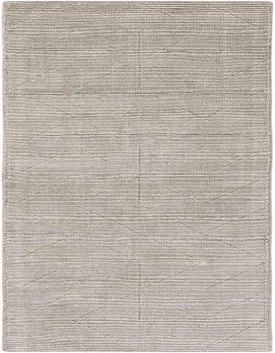 A steel gray 8 ft runner rug with a textured, striped pattern and subtle geometric lines, ideal for a hallway.