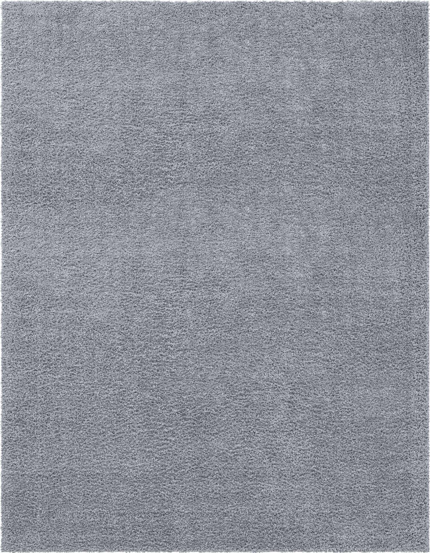 A soft, plush 10x13 rectangular gray shag area rug, perfect for a cozy living room or bedroom.