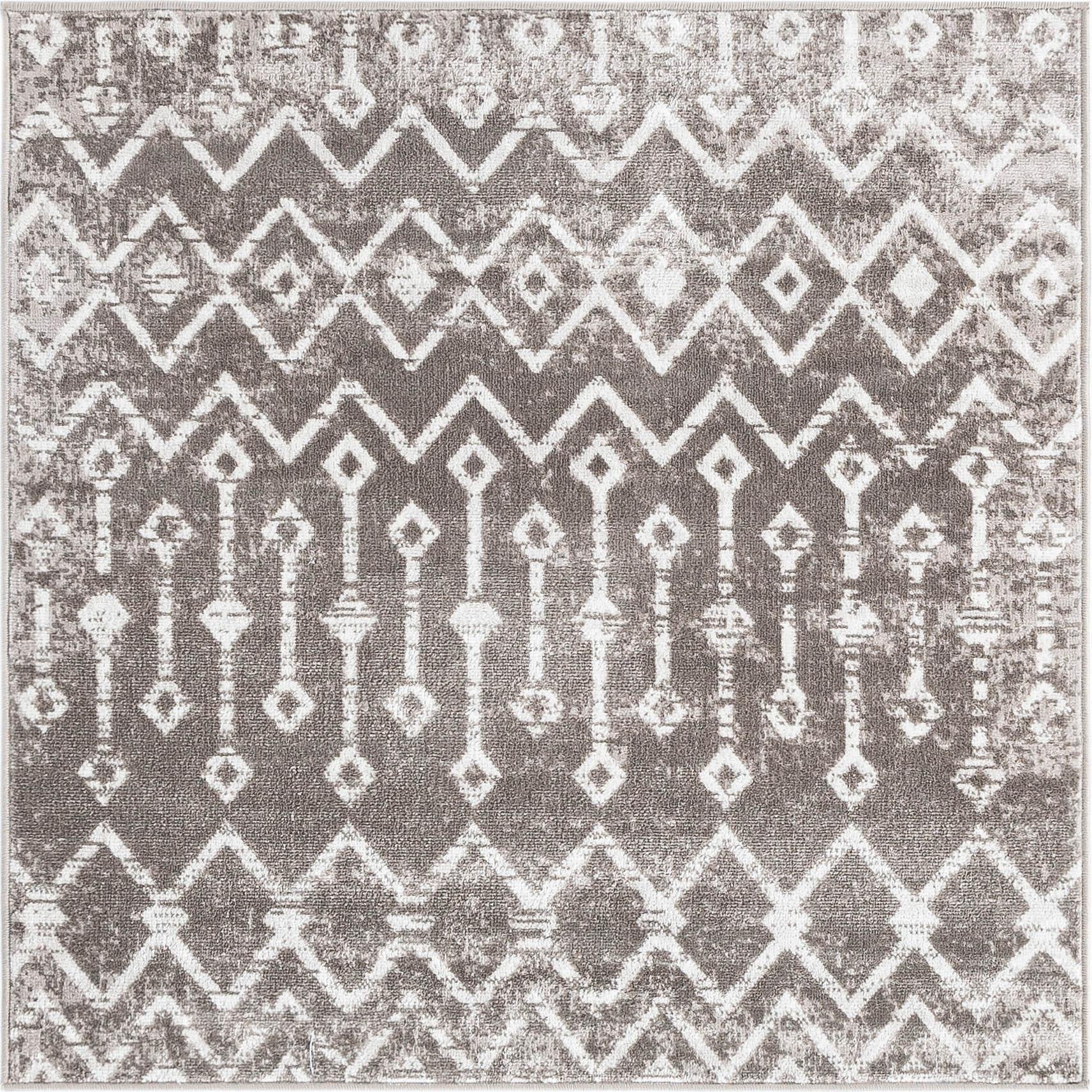  4' x 4' Bohemian Trellis Square Rug