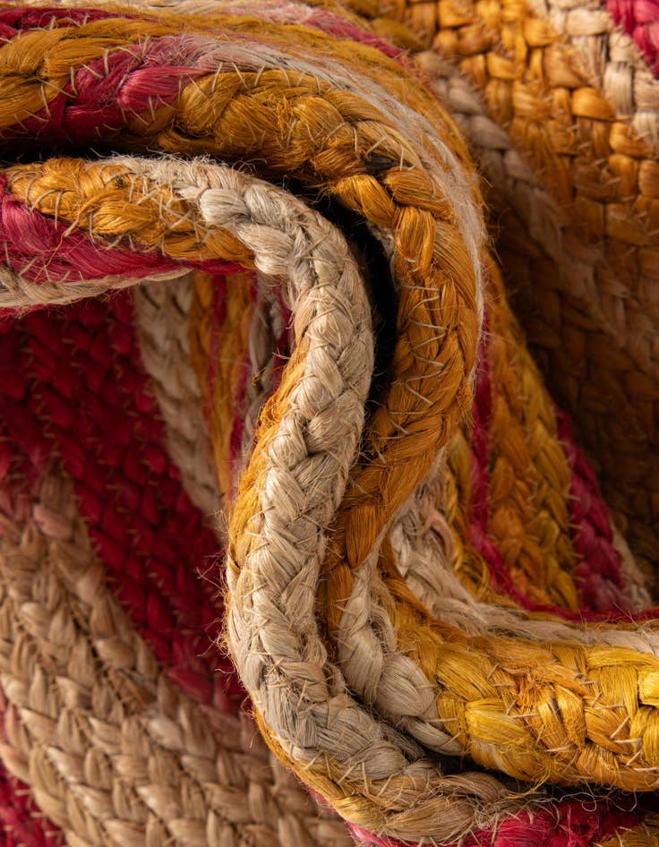 Detail image of  5' 1 x 5' 1  Hand Braided Jute Round Rug