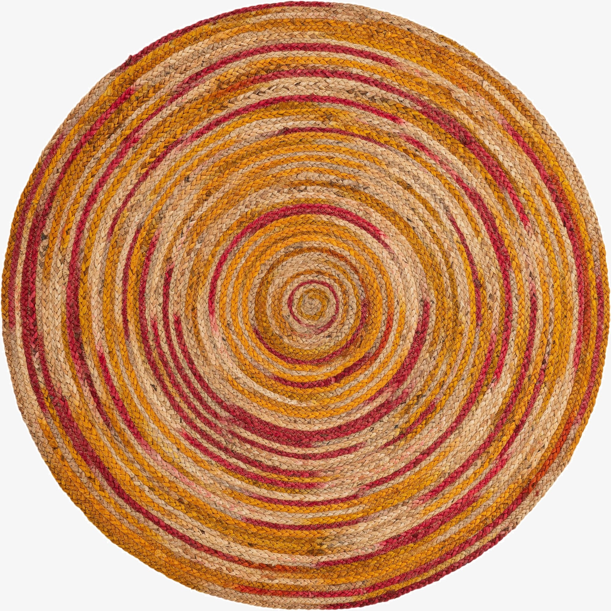  4' 1 x 4' 1  Hand Braided Jute Round Rug