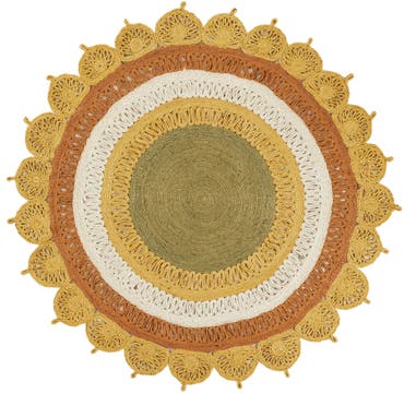  5' 3 x 5' 3  Hand Braided Jute Round Rug