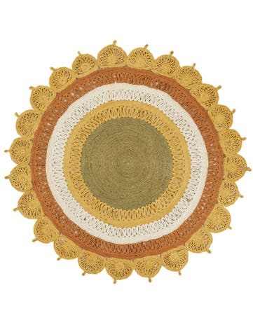 5' 3 x 5' 3 Hand Braided Jute Round Rug