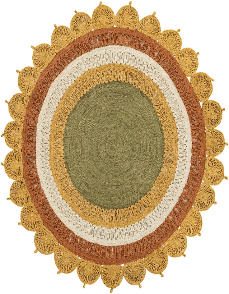 Detail image of  6' 1 x 6' 1  Hand Braided Jute Round Rug