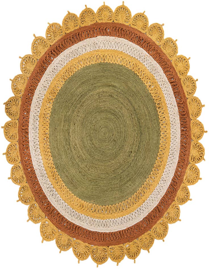 Detail image of  7' 10 x 7' 10  Hand Braided Jute Round Rug