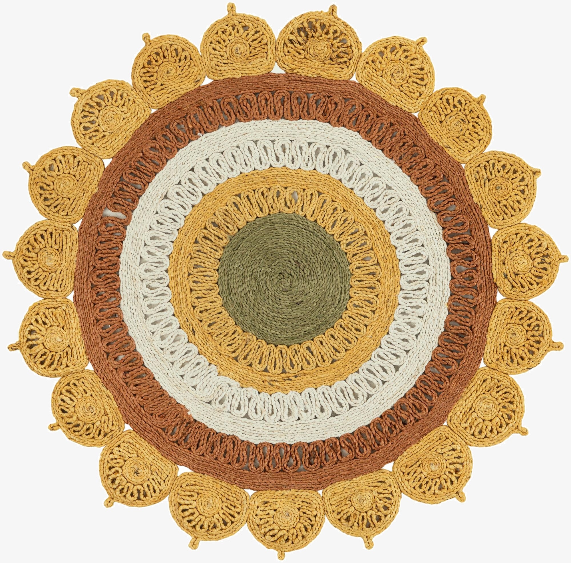  4' 1 x 4' 1  Hand Braided Jute Round Rug