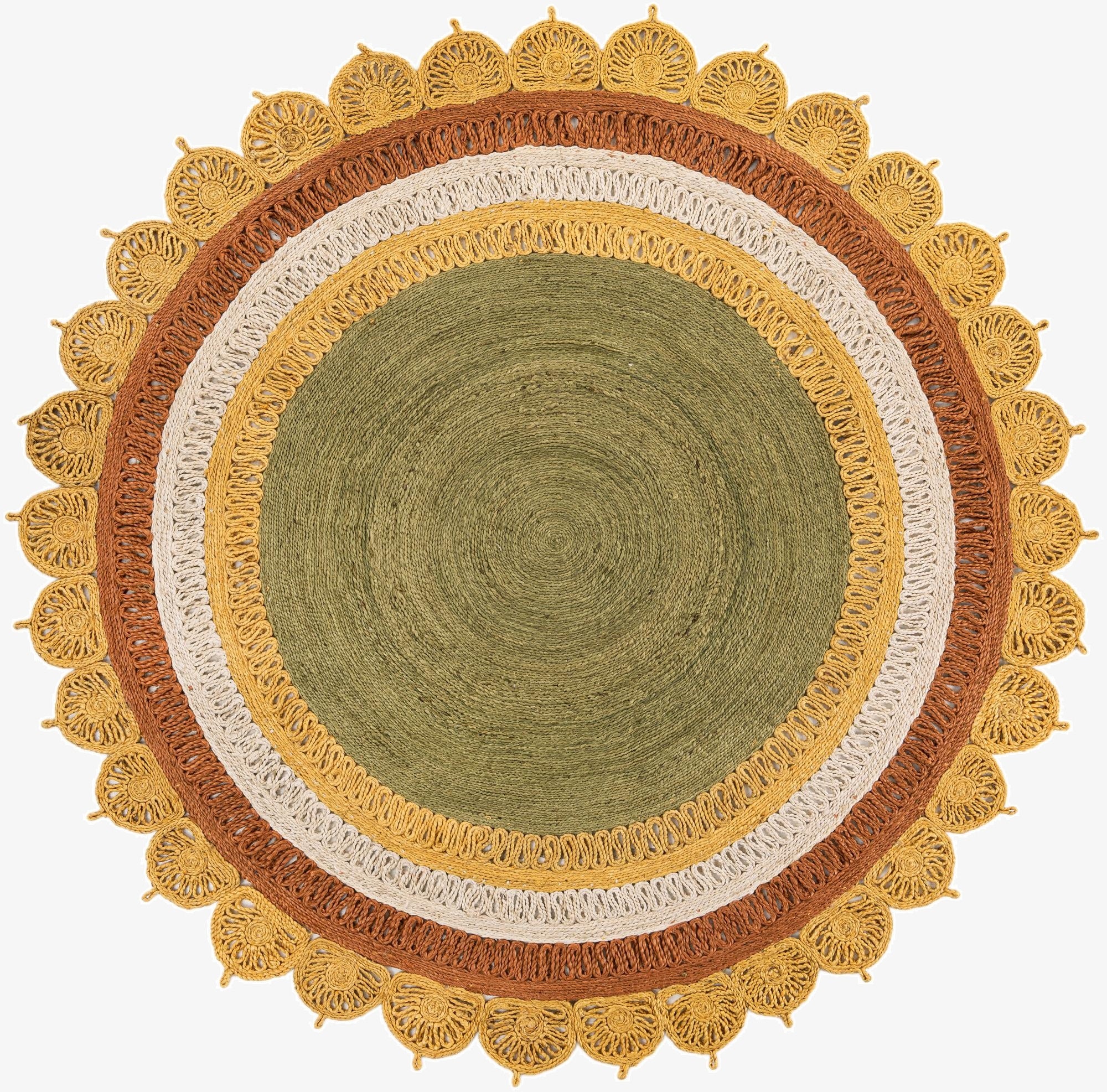  7' 10 x 7' 10  Hand Braided Jute Round Rug